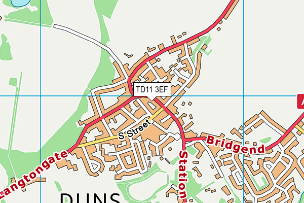 TD11 3EF map - OS VectorMap District (Ordnance Survey)