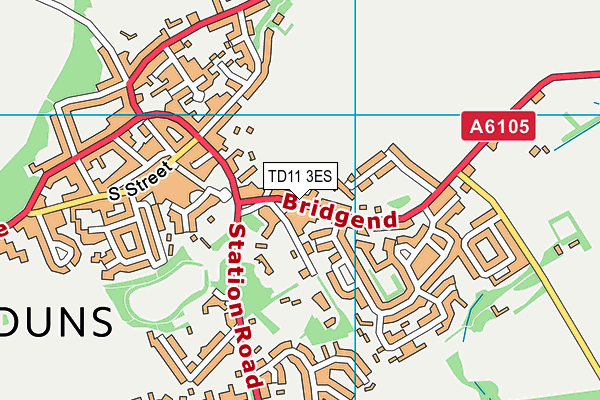 TD11 3ES map - OS VectorMap District (Ordnance Survey)