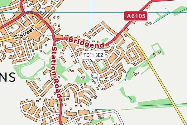 TD11 3EZ map - OS VectorMap District (Ordnance Survey)