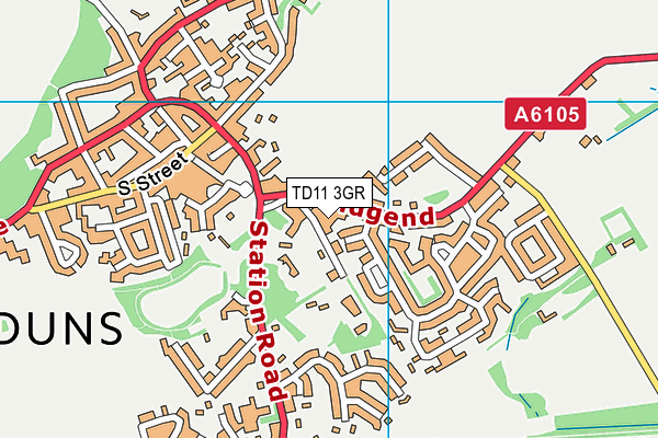 TD11 3GR map - OS VectorMap District (Ordnance Survey)