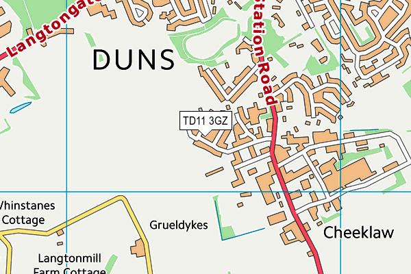 TD11 3GZ map - OS VectorMap District (Ordnance Survey)