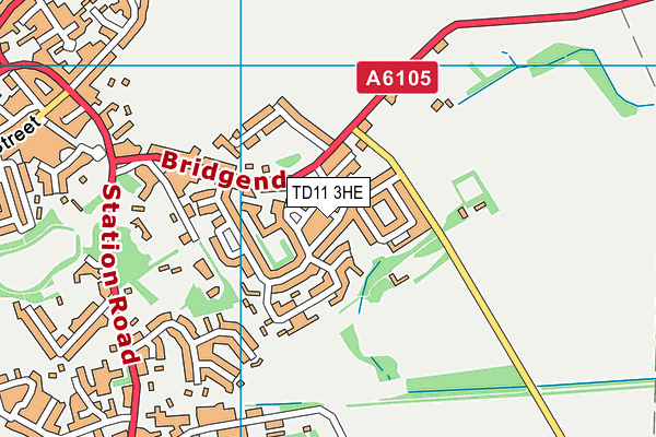 TD11 3HE map - OS VectorMap District (Ordnance Survey)