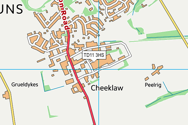 TD11 3HS map - OS VectorMap District (Ordnance Survey)