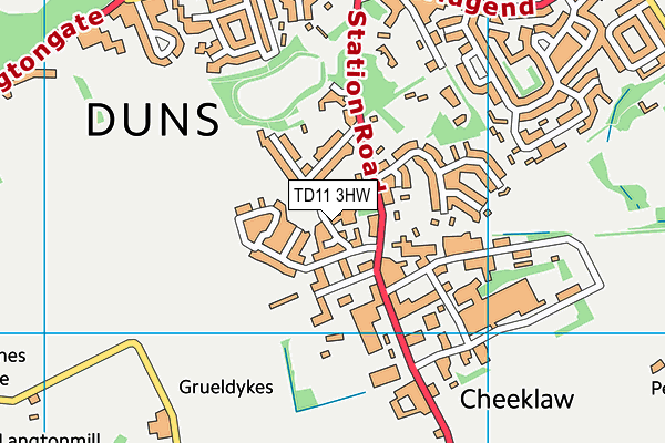 TD11 3HW map - OS VectorMap District (Ordnance Survey)