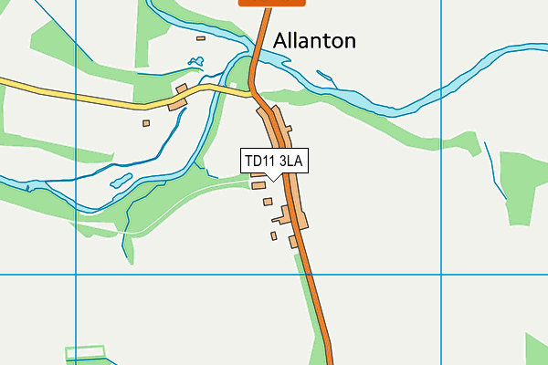 TD11 3LA map - OS VectorMap District (Ordnance Survey)
