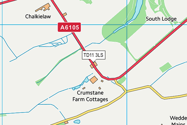 TD11 3LS map - OS VectorMap District (Ordnance Survey)