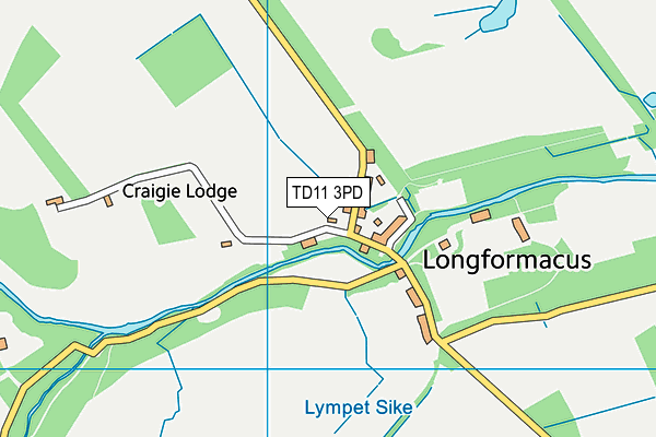 TD11 3PD map - OS VectorMap District (Ordnance Survey)