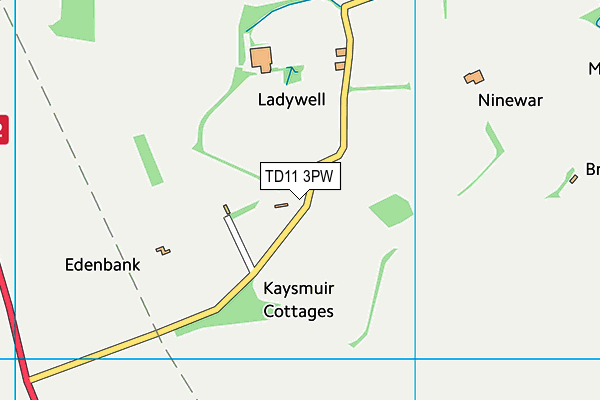 TD11 3PW map - OS VectorMap District (Ordnance Survey)