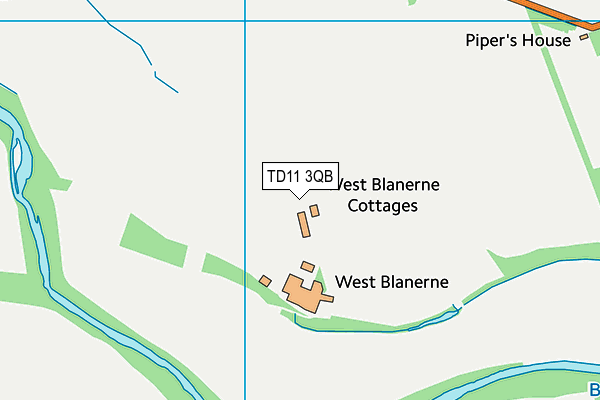 TD11 3QB map - OS VectorMap District (Ordnance Survey)