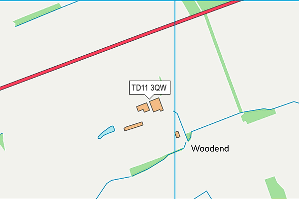 TD11 3QW map - OS VectorMap District (Ordnance Survey)