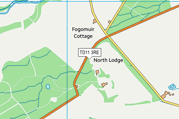 TD11 3RE map - OS VectorMap District (Ordnance Survey)