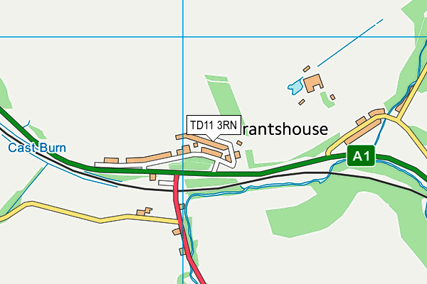 TD11 3RN map - OS VectorMap District (Ordnance Survey)