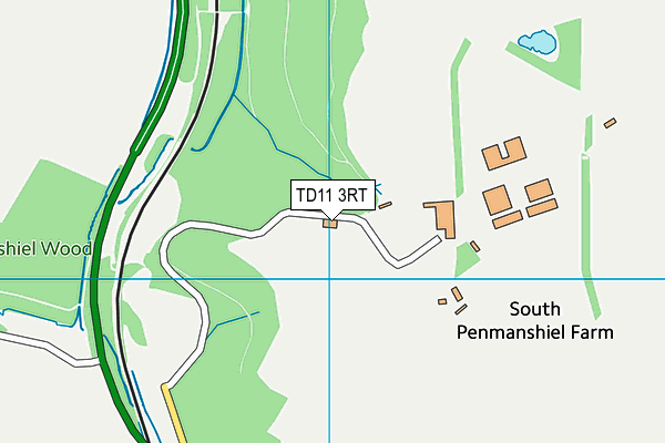 TD11 3RT map - OS VectorMap District (Ordnance Survey)