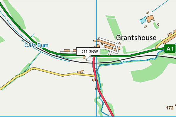 TD11 3RW map - OS VectorMap District (Ordnance Survey)