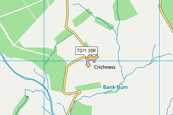 TD11 3SR map - OS VectorMap District (Ordnance Survey)