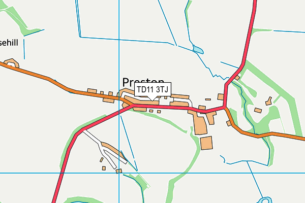 TD11 3TJ map - OS VectorMap District (Ordnance Survey)