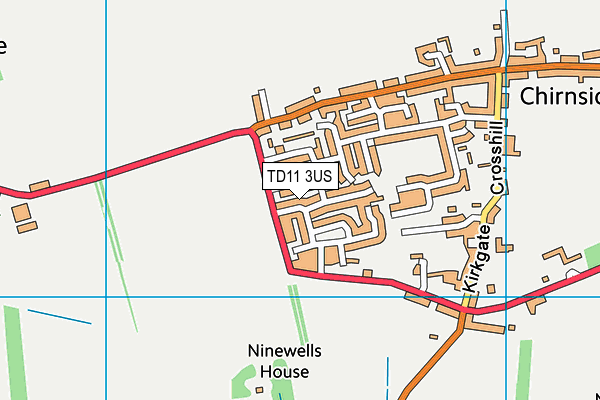 TD11 3US map - OS VectorMap District (Ordnance Survey)