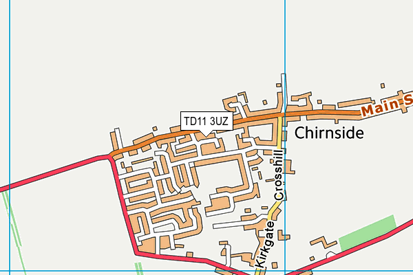 TD11 3UZ map - OS VectorMap District (Ordnance Survey)