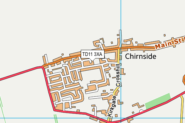 TD11 3XA map - OS VectorMap District (Ordnance Survey)