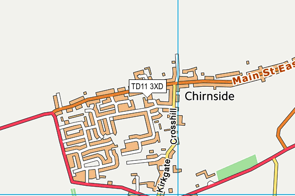 TD11 3XD map - OS VectorMap District (Ordnance Survey)