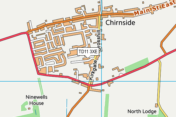 TD11 3XE map - OS VectorMap District (Ordnance Survey)