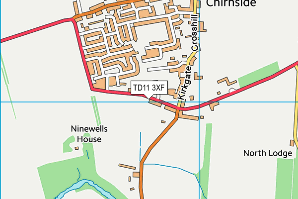 TD11 3XF map - OS VectorMap District (Ordnance Survey)