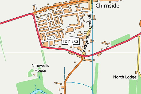 TD11 3XG map - OS VectorMap District (Ordnance Survey)