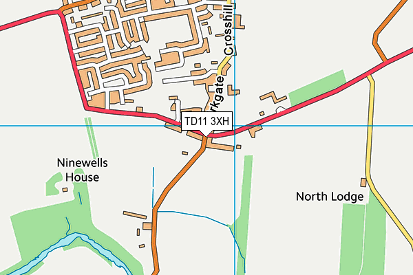 TD11 3XH map - OS VectorMap District (Ordnance Survey)