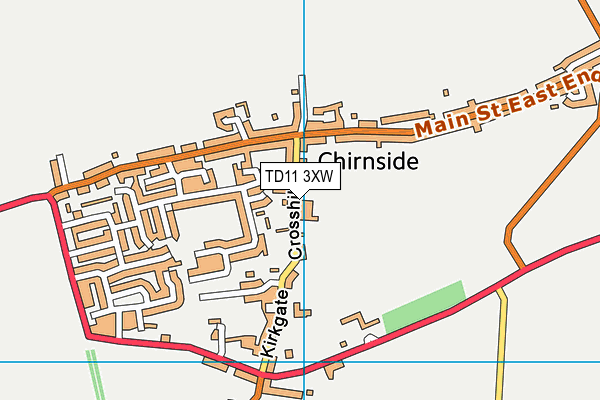 TD11 3XW map - OS VectorMap District (Ordnance Survey)