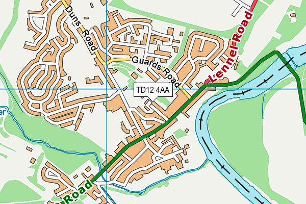 TD12 4AA map - OS VectorMap District (Ordnance Survey)