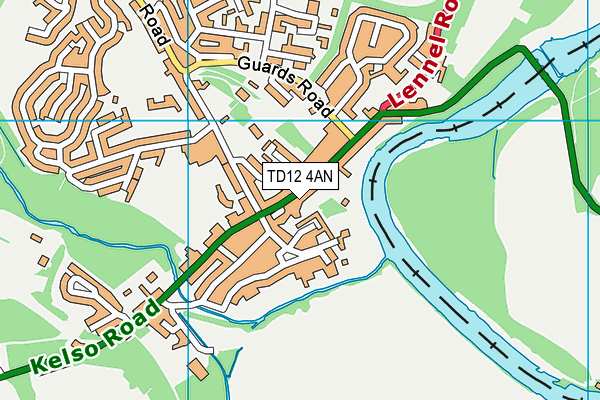 TD12 4AN map - OS VectorMap District (Ordnance Survey)