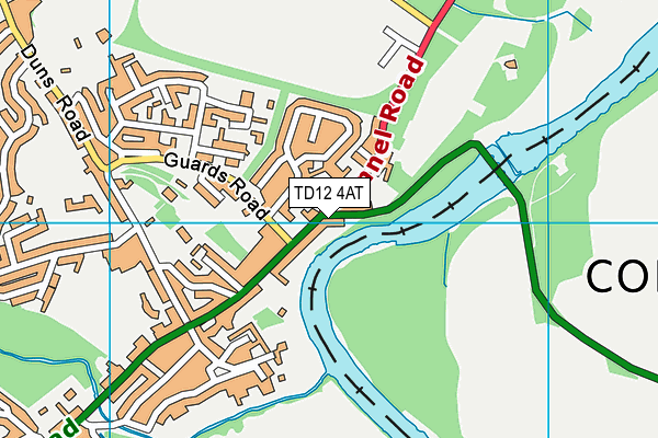 TD12 4AT map - OS VectorMap District (Ordnance Survey)