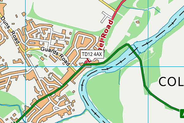 TD12 4AX map - OS VectorMap District (Ordnance Survey)