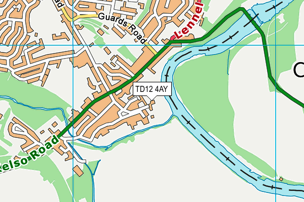 TD12 4AY map - OS VectorMap District (Ordnance Survey)