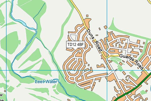 TD12 4BF map - OS VectorMap District (Ordnance Survey)