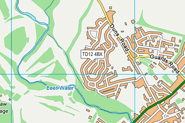 TD12 4BX map - OS VectorMap District (Ordnance Survey)