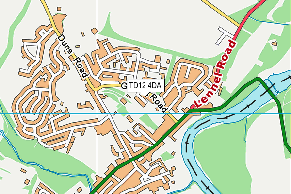 TD12 4DA map - OS VectorMap District (Ordnance Survey)