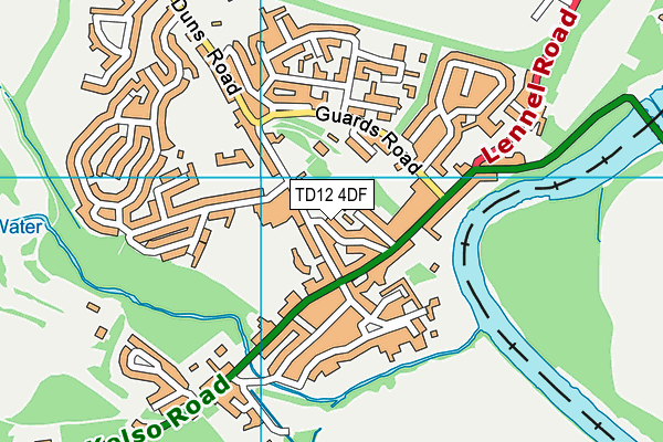 TD12 4DF map - OS VectorMap District (Ordnance Survey)