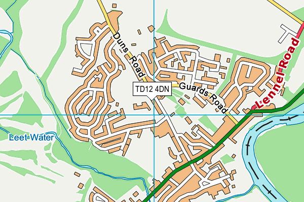 TD12 4DN map - OS VectorMap District (Ordnance Survey)