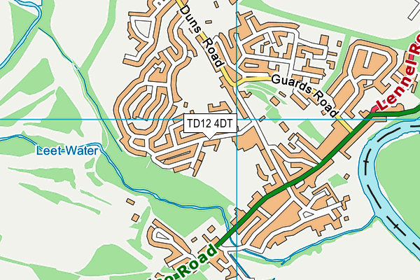 TD12 4DT map - OS VectorMap District (Ordnance Survey)