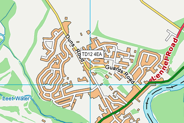 TD12 4EA map - OS VectorMap District (Ordnance Survey)