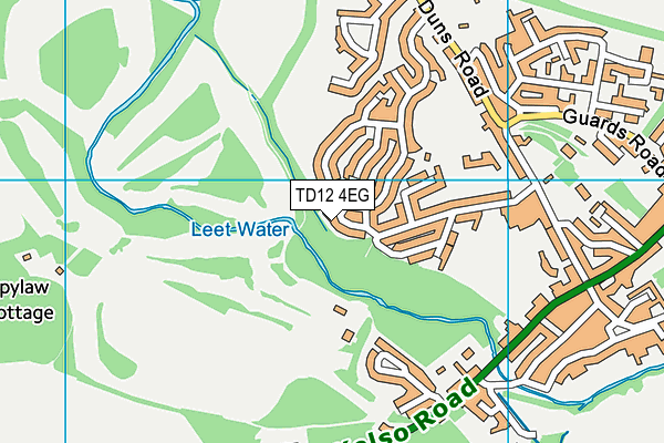TD12 4EG map - OS VectorMap District (Ordnance Survey)