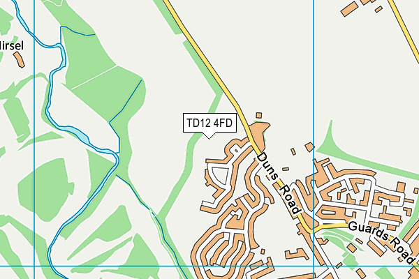 TD12 4FD map - OS VectorMap District (Ordnance Survey)