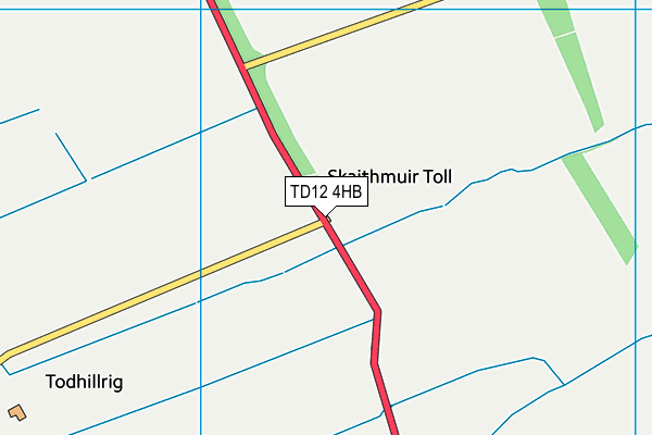 TD12 4HB map - OS VectorMap District (Ordnance Survey)