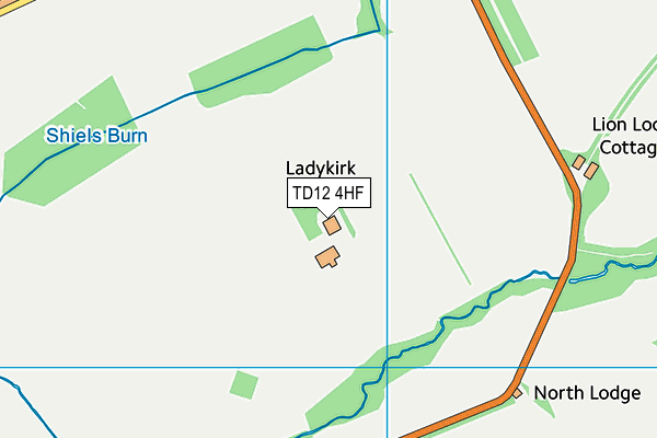 TD12 4HF map - OS VectorMap District (Ordnance Survey)