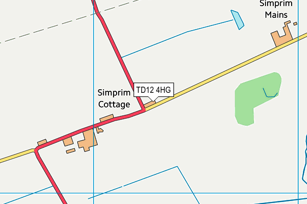 TD12 4HG map - OS VectorMap District (Ordnance Survey)