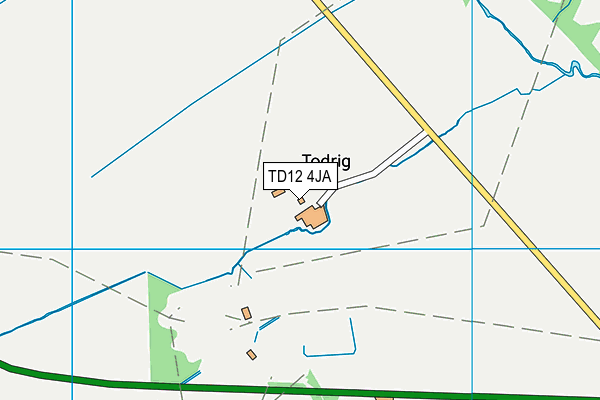 TD12 4JA map - OS VectorMap District (Ordnance Survey)