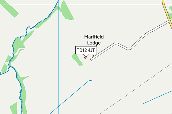 TD12 4JT map - OS VectorMap District (Ordnance Survey)
