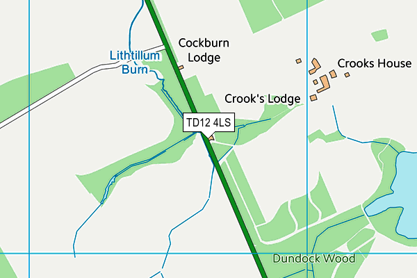 TD12 4LS map - OS VectorMap District (Ordnance Survey)