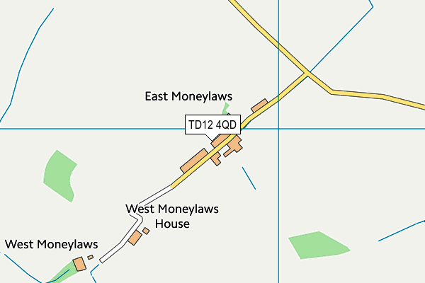 TD12 4QD map - OS VectorMap District (Ordnance Survey)